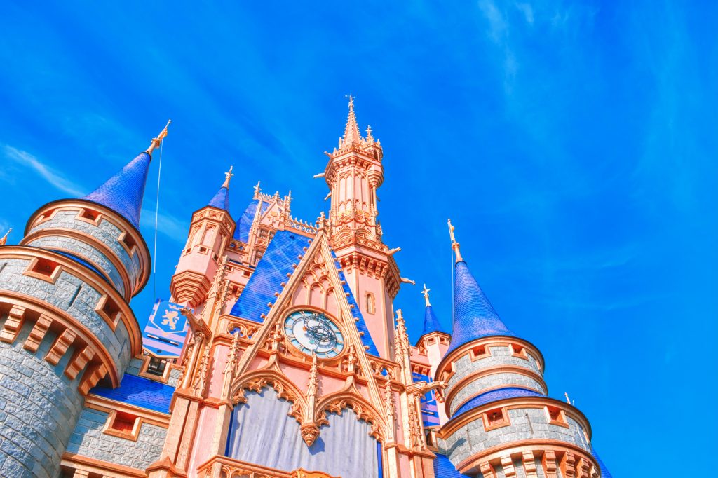 Photo of Cinderella Castle at Magic Kingdom in its new colors